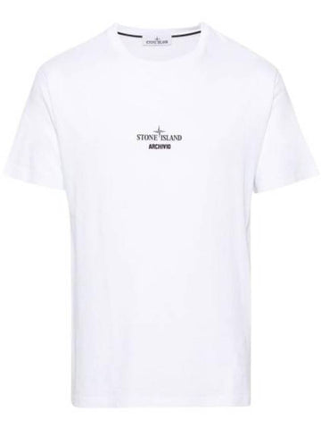 Archivio Cotton Short Sleeve T Shirt White - STONE ISLAND - BALAAN 1