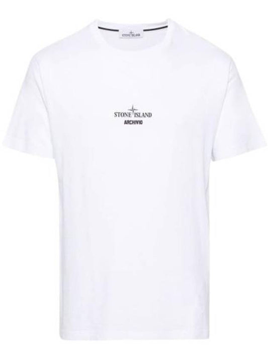 Archivio Cotton Short Sleeve T Shirt White - STONE ISLAND - BALAAN 1