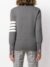 Cotton 4-Bar Milano Classic V-Neck Cardigan Medium Grey - THOM BROWNE - BALAAN 5