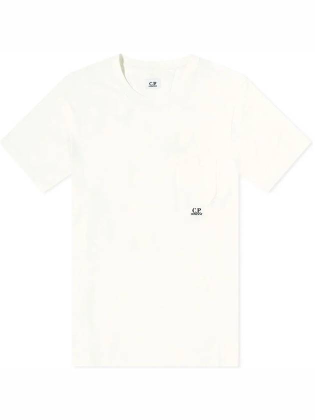 24/1 Jersey Garment Dyed Pocket Short Sleeve T-Shirt White - CP COMPANY - BALAAN 2