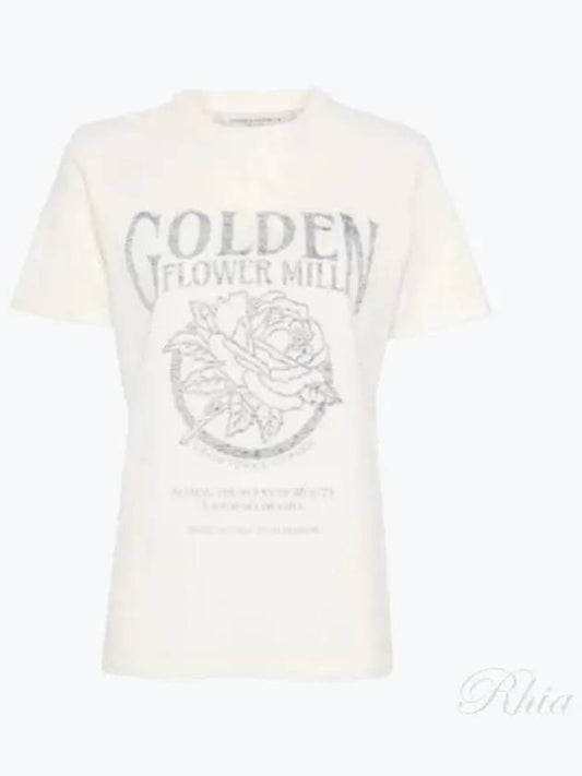 Seasonal Printed Short Sleeve T-Shirt Beige - GOLDEN GOOSE - BALAAN 2