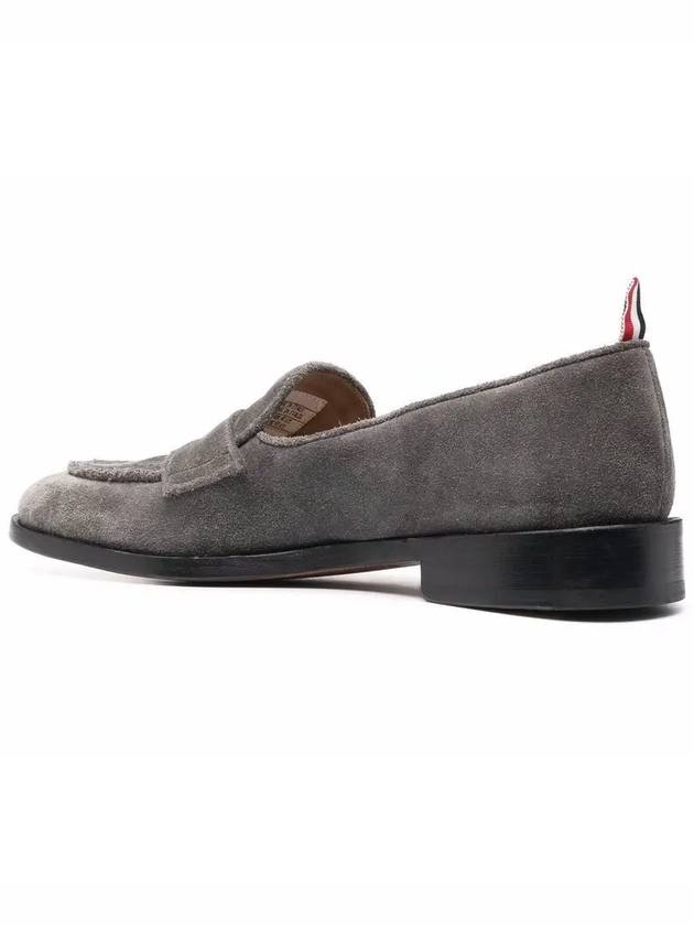 Men's Varsity Suede Loafers Grey - THOM BROWNE - BALAAN 5