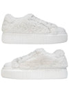 Logo Shearling Low Top Sneakers White - MIU MIU - BALAAN 3