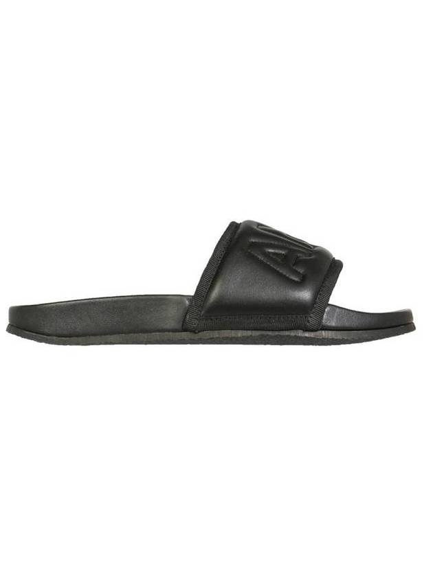 Logo Padded Leather Slippers Black - AMBUSH - BALAAN 1