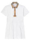 Kids Collar Check Polo Dress White - BURBERRY - BALAAN 2