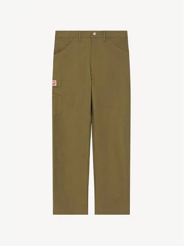 Carpenter Straight Pants Dark Khaki - KENZO - BALAAN 4