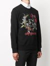 Men's Floral Embroidery Sweatshirt Black - ALEXANDER MCQUEEN - BALAAN 5