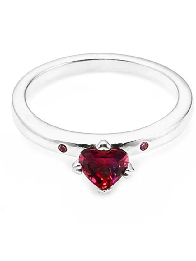 Sparkling Heart Ring Red Silver - PANDORA - BALAAN 5