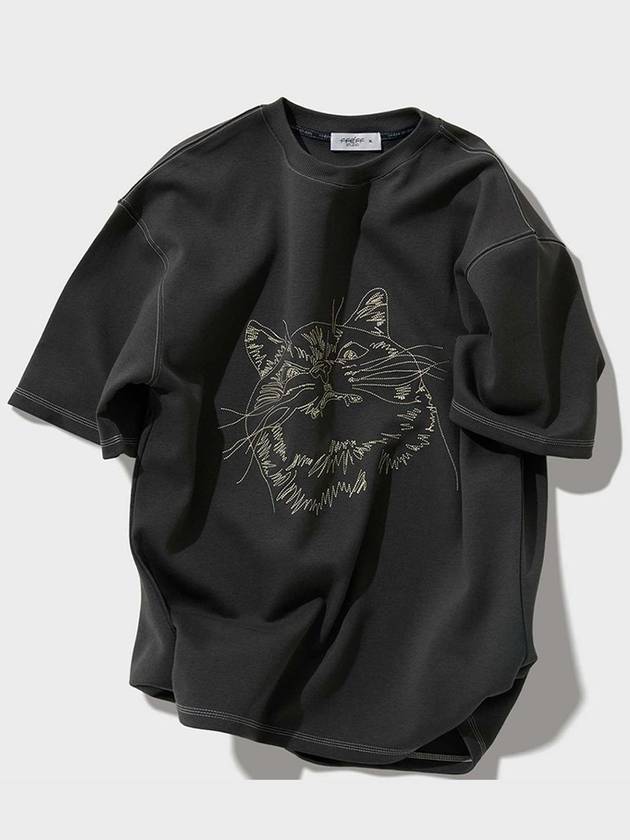 Artwork animal embroidery short sleeve t shirt charcoal - FFEFF STUDIO - BALAAN 3