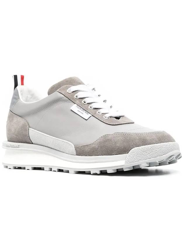 Vitello Alumni Trainer Caprede Low Top Sneakers Grey - THOM BROWNE - BALAAN 4