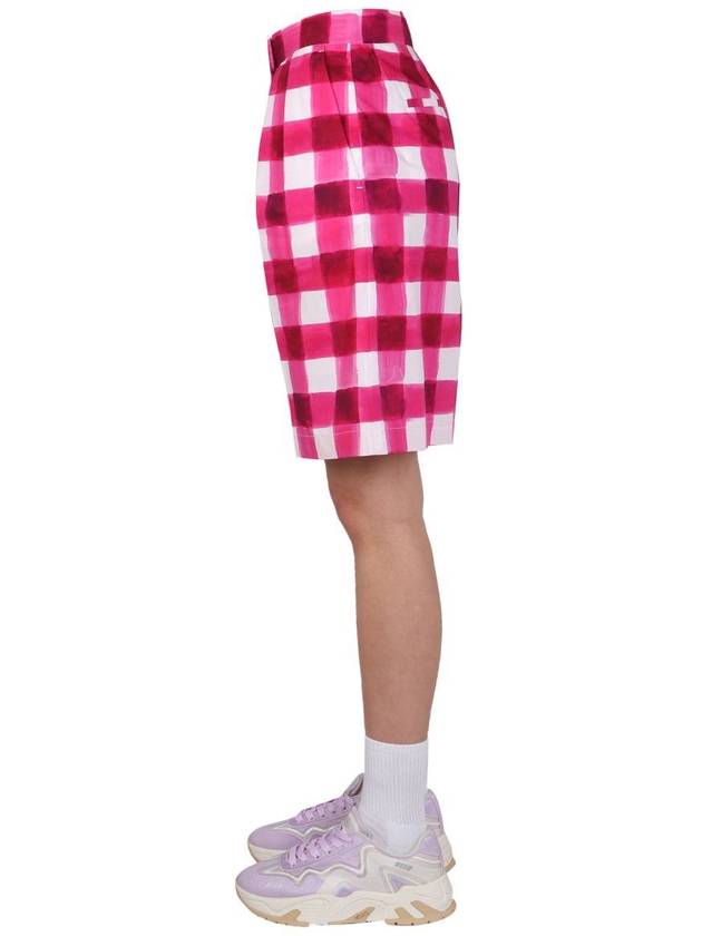 Women's Check Bermuda Shorts Pink - MSGM - BALAAN 4