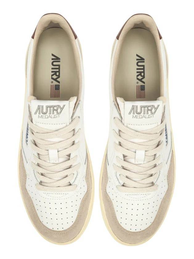 Autry Medalist Low Sneakers In White And Brown Leather And Suede - AUTRY - BALAAN 4