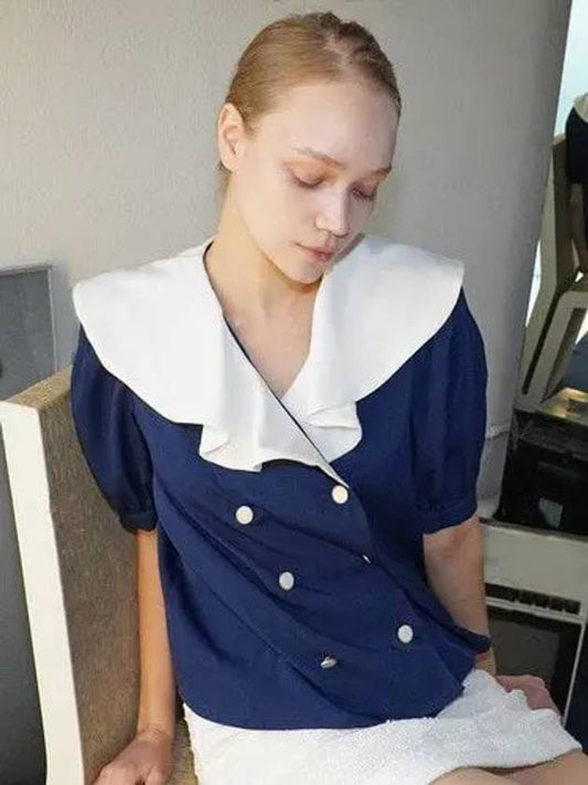 Sailor Frill Blouse Navy - DAMAGE MNEMONIC - BALAAN 2