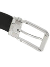 Rectangular silver plated steel buckle smooth leather belt black - MONTBLANC - BALAAN 6