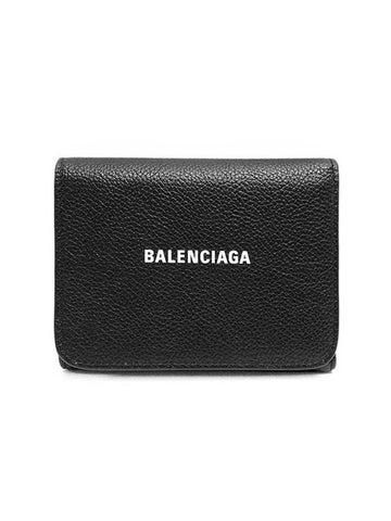 Logo Leather Half Wallet Black - BALENCIAGA - BALAAN 1