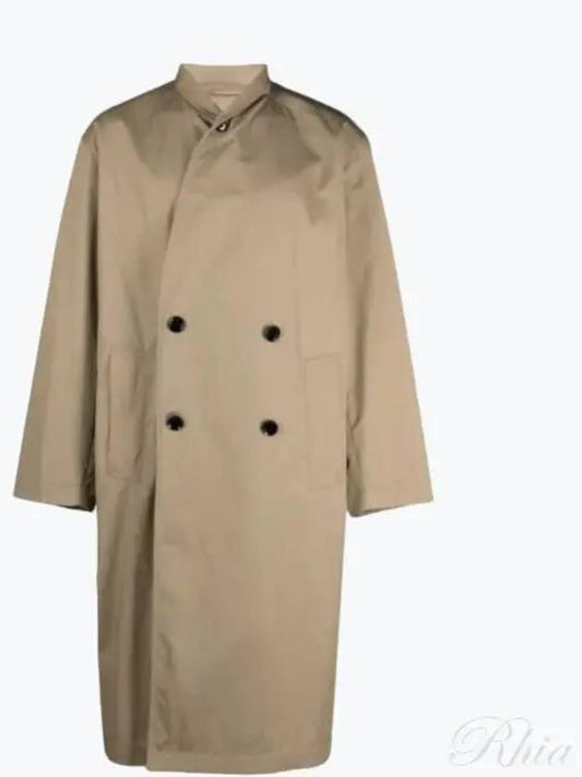 Double Breasted Wrap Collar Trench Coat Beige - LEMAIRE - BALAAN 2