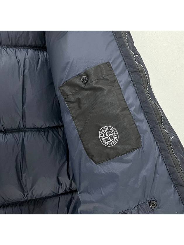 Men's Wappen Patch Crinkle Wraps Long Padding Navy - STONE ISLAND - BALAAN 11