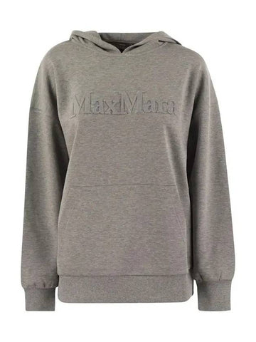 SAPORE logo embroidery hoodie gray 2429946031 003 - MAX MARA - BALAAN 1