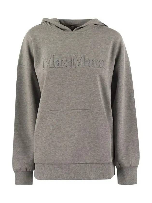 SAPORE logo embroidery hoodie gray 2429946031 003 - MAX MARA - BALAAN 2