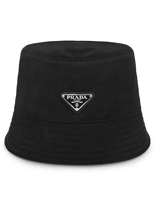 Re-Nylon Triangle Logo Bucket Hat Black - PRADA - BALAAN 3