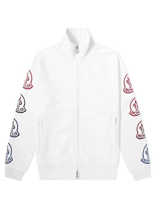 Men's Side Gradient Logo Zip-up Jacket White - MONCLER - BALAAN.