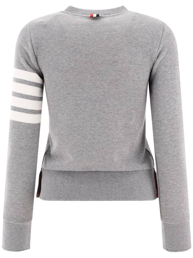 Engineered 4 Bar Stripe Loopback Jersey Knit Crewneck Sweatshirt Light Grey - THOM BROWNE - BALAAN 7