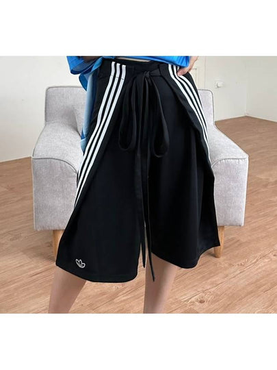 Long Wrap Around Belt Shorts Black - ADIDAS - BALAAN 2