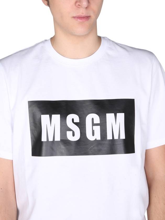 Box Logo Short Sleeve T-Shirt White - MSGM - BALAAN 6