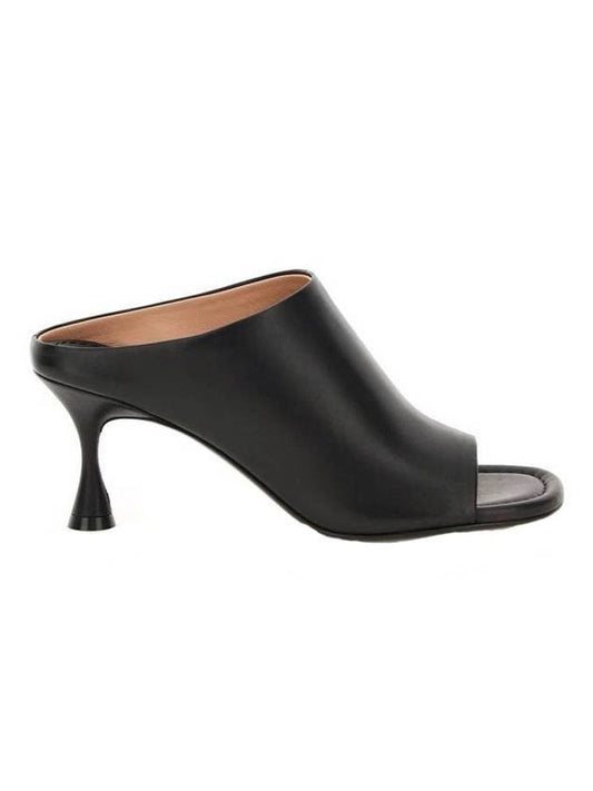 Open Toe Leather Sandals Heels Black - ACNE STUDIOS - BALAAN 1
