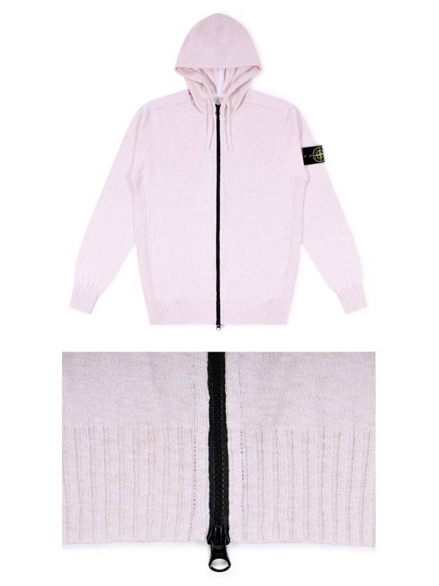 Wappen Patch Cotton Knit Zip Up Hoodie Pink - STONE ISLAND - BALAAN 5