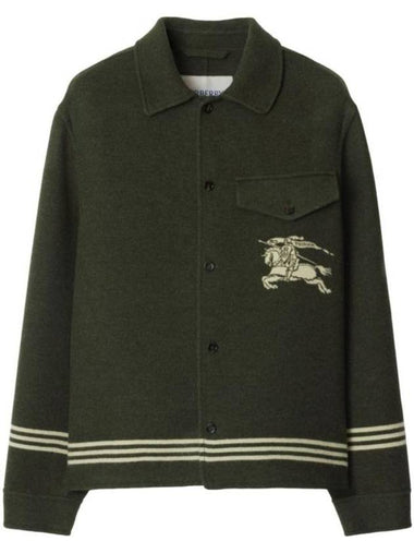 EKD Wool Overshirt Jacket Dark Green - BURBERRY - BALAAN 1