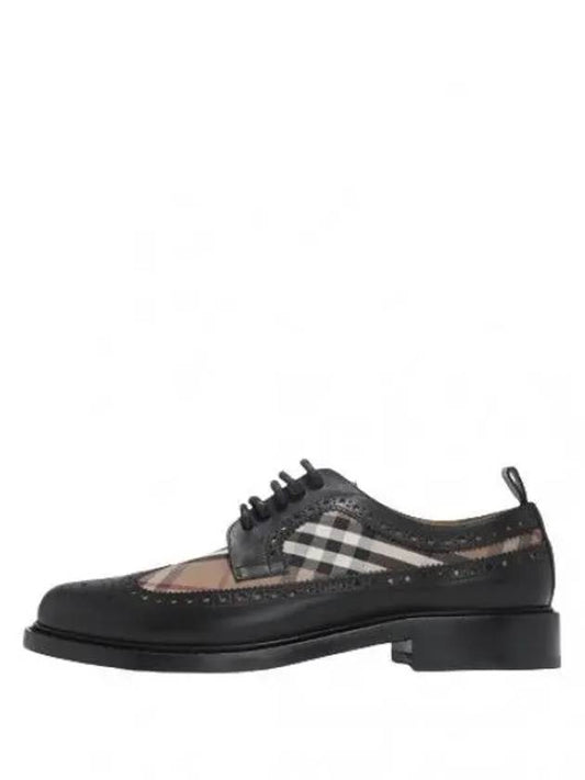 Shoes Vintage Check Panel Leather Derby Shoes - BURBERRY - BALAAN 1