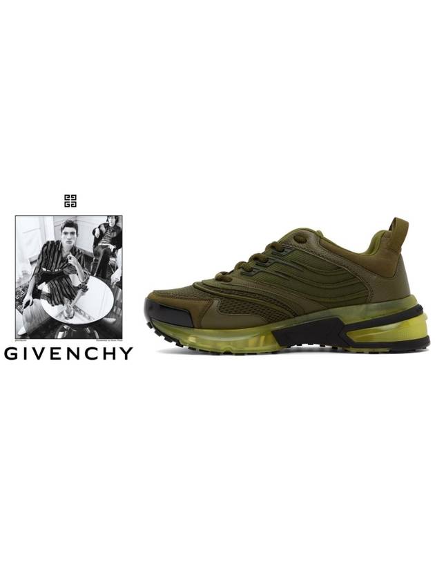 GIV1 Transparent Sole Low Top Sneakers Olive Green - GIVENCHY - BALAAN 6