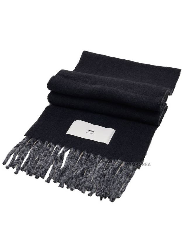 Alexandre Mattiussi Tab Bicolor Double Sided Muffler Black - AMI - BALAAN 4