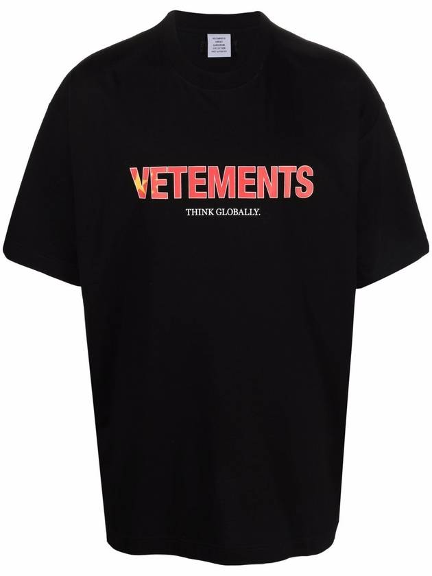 China Logo Print Short Sleeve T-Shirt Black - VETEMENTS - BALAAN 3