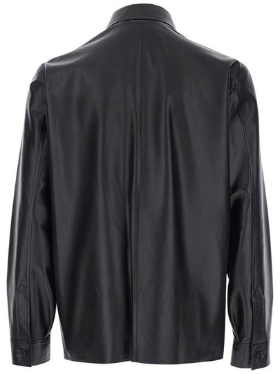 'Lush' Black Shirt With Classic Collar And Contrasting Buttons In Leather Man - ARMA - BALAAN 2