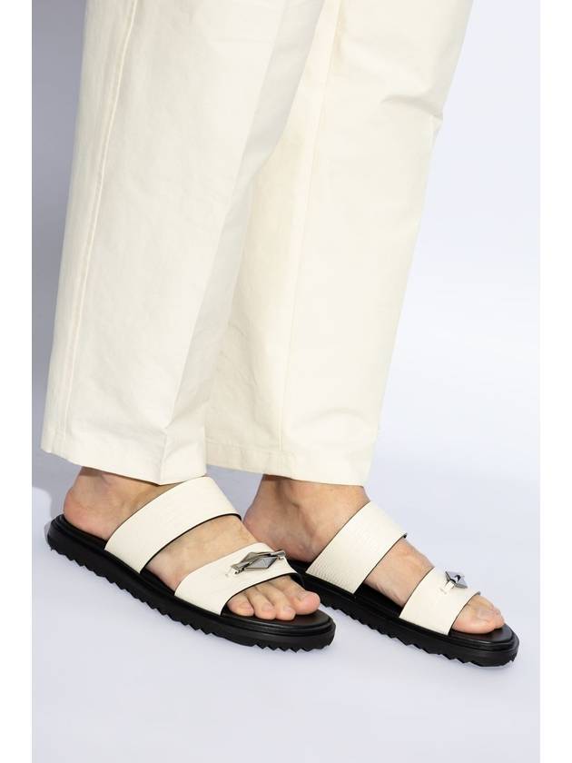 Jimmy Choo Slides Raiden, Men's, Cream - JIMMY CHOO - BALAAN 2