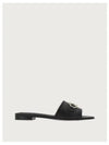 Women's Gancini Rhodes Logo Slippers Black - SALVATORE FERRAGAMO - BALAAN 2