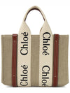 Woody Small Canvas Tote Bag White Brown Beige - CHLOE - BALAAN 5