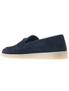 Triangle Logo Suede Loafers Navy - PRADA - BALAAN 4