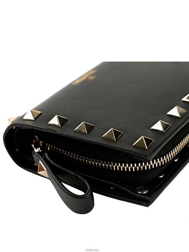 Small Size Rockstud Half Wallet Black - VALENTINO - BALAAN 5