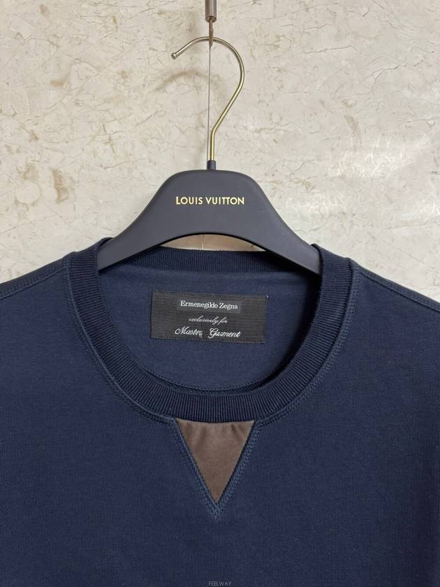 Zegna Leather Point Navy Sweatshirt 50 - ERMENEGILDO ZEGNA - BALAAN 6