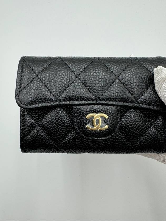 Classic Grained Calfskin Card Wallet Black - CHANEL - BALAAN 6