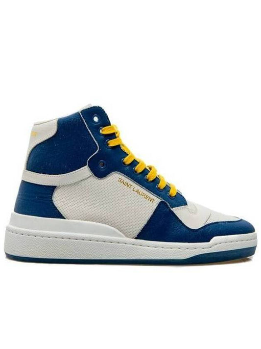 High Top Sneakers White Blue - SAINT LAURENT - BALAAN 2