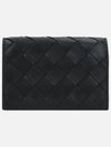 Intrecciato Flap Business Card Wallet Black - BOTTEGA VENETA - BALAAN 2