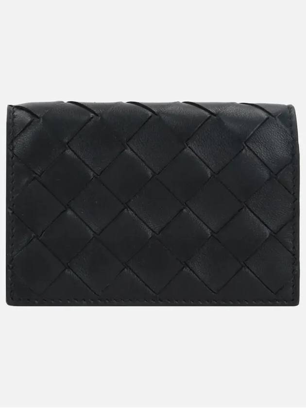 Intrecciato Flap Business Card Wallet Black - BOTTEGA VENETA - BALAAN 2