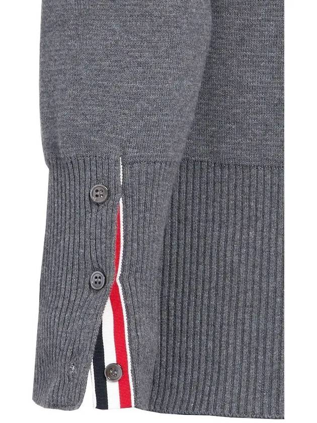 Cotton 4-Bar Milano Classic V-Neck Cardigan Medium Grey - THOM BROWNE - BALAAN 6