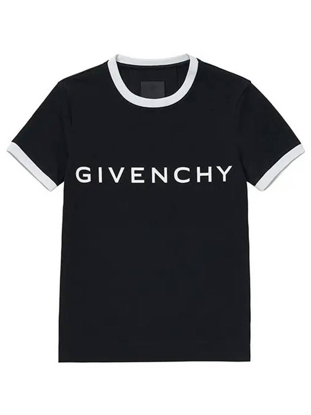 Archetype Slim Fit Cotton Short Sleeve T-Shirt Black - GIVENCHY - BALAAN 3