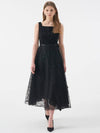 Women's Aster Tool Layered Sequin Wrap A-Line Skirt Black - AME - BALAAN 5