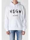 Milano Brushed Logo Cotton Hoodie White - MSGM - BALAAN 2